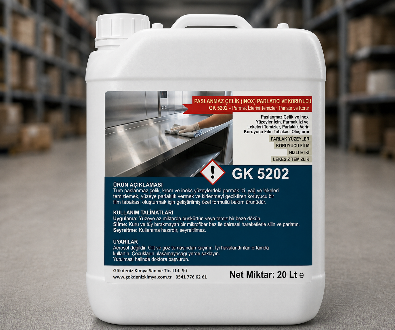 GK 5202: Paslanmaz Çelik (Inox) Parlatıcı ve Koruyucu