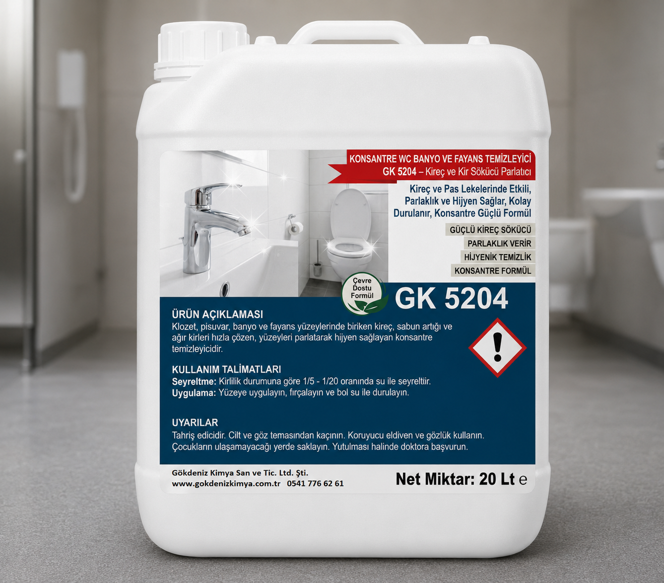 GK 5204 – KONSANTRE WC, BANYO VE FAYANS TEMİZLEYİCİ