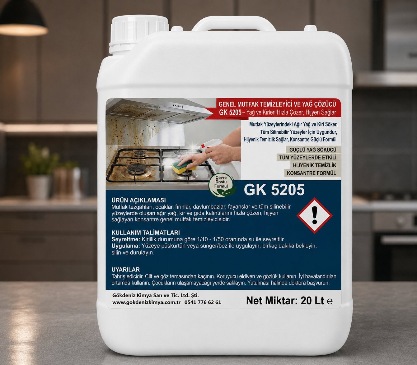 GK 5205 – GENEL MUTFAK TEMİZLEYİCİ VE YAĞ ÇÖZÜCÜ