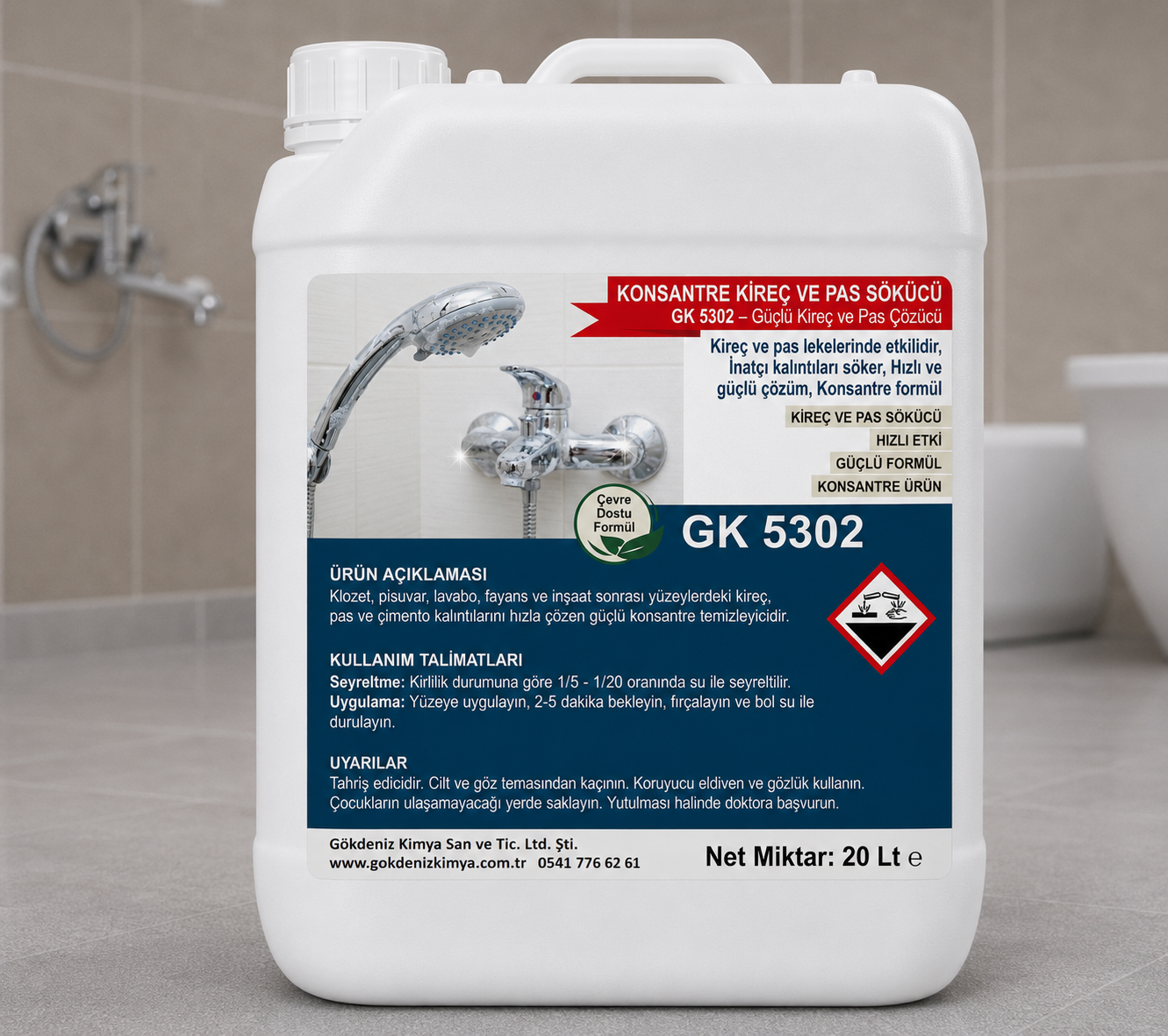 GK 5302: Kireç ve Pas Sökücü (Asidik Yüzey Temizleyici)