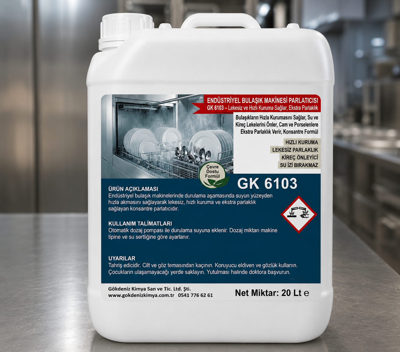 GK 6103: Endüstriyel Bulaşık Makinesi Parlatıcısı